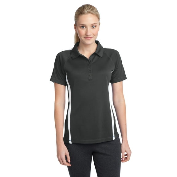 Sport-Tek Women's 100 Percent Polyester Micro-Mesh Colorblock Polo - LST685