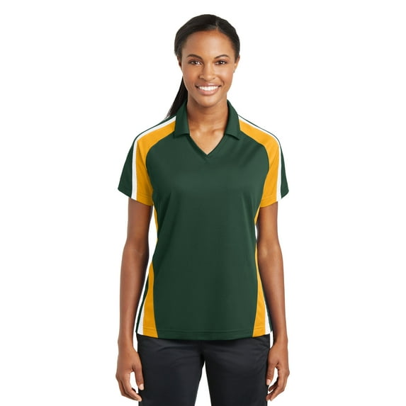 Sport-Tek Women's 100 Percent Polyester Tricolor Micropique Polo. LST654