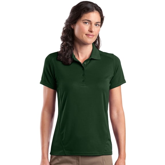 Sport-Tek Women's 5-Button Placket Knit Collar Polo Shirt_Forest Green_S