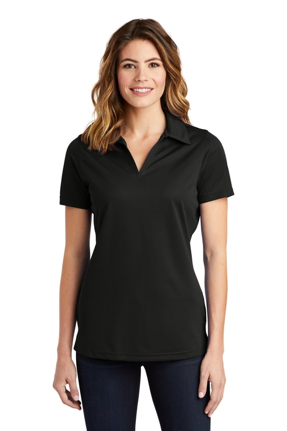 Women's Active Johnny Collar Textured Polo Shirt