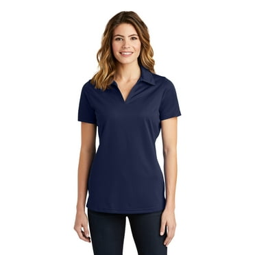 Sport-Tek Women's Active Johnny Collar Textured Polo Shirt