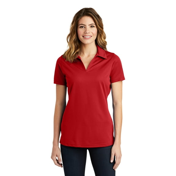 Sport-Tek Women's Active Johnny Collar Textured Polo Shirt