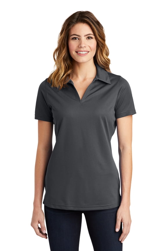 Women's Active Johnny Collar Textured Polo Shirt