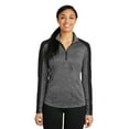 thumbnail image 1 of Sport Tek Women's Electric Hthr 1/4-Zip Pullover,Grey-Blk Electric/Blk,4XL, 1 of 4
