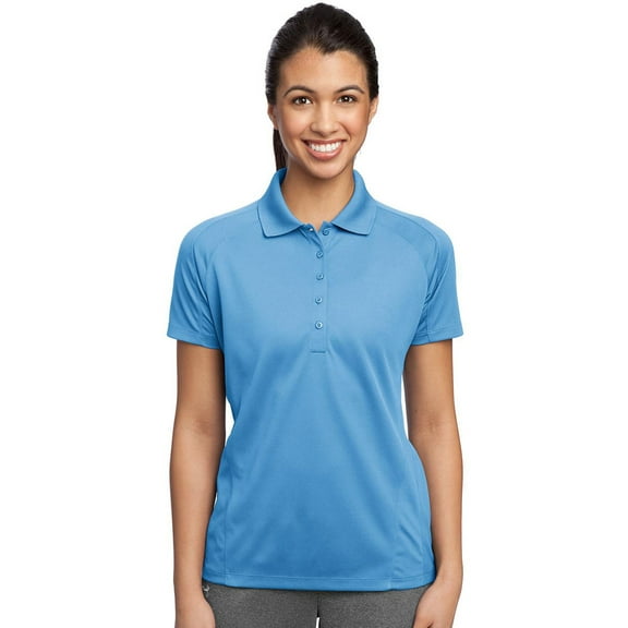 Sport-Tek Women's Flat Knit Collar Wicking Polo Shirt_Carolina Blue_Small
