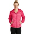 thumbnail image 1 of Sport-Tek Women's Heather Colorblock Raglan Hooded Wind Jacket. LST40, 1 of 2