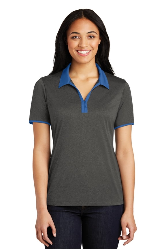 Women's Heather Contender Contrast Polo. LST667