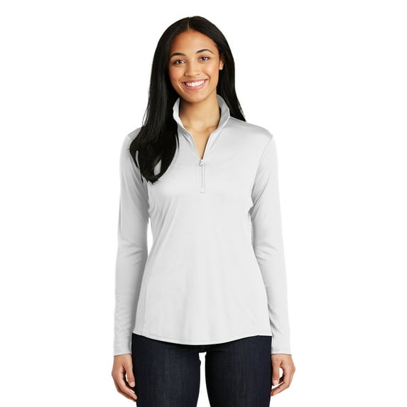 Sport Tek Women's PosiCharge Competitor 1/4-Zip Pullover, White, X-Small