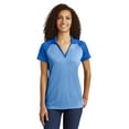 thumbnail image 1 of Sport-Tek Women's PosiCharge Racer Mesh Raglan Heather Block Polo. LST641, 1 of 1