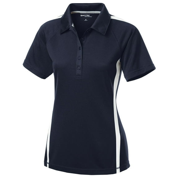 Sport-Tek Women's Raglan Micro-Mesh Colorblock Polo Shirt