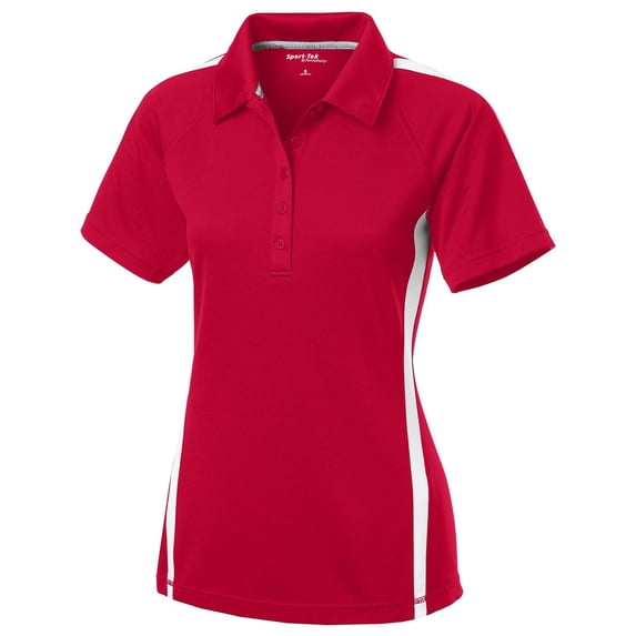 Sport-Tek Women's Raglan Micro-Mesh Colorblock Polo Shirt