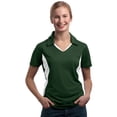 thumbnail image 1 of Sport-Tek Women's Side Blocked Performance Polo Shirt_Forest Green/White_L, 1 of 1