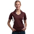 thumbnail image 1 of Sport-Tek Women's Side Blocked Performance Polo Shirt_Maroon/White_X-Small, 1 of 6