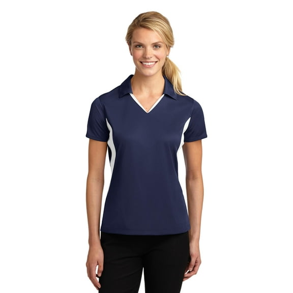 Sport-Tek Women's 100 Percent Polyester Side Blocked Micropique Polo - LST655
