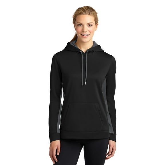 Sport-Tek Women's Sport-Wick Fleece Colorblock Hooded Pullover - LST235