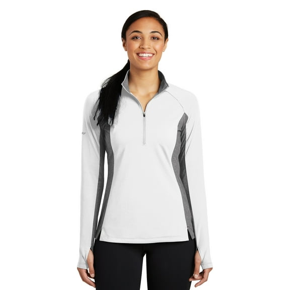 Sport-Tek LST854 Ladies Sport-Wick Stretch Contrast 1/2-Zip Pullover, Womens Sweaters