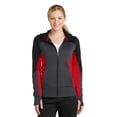 thumbnail image 1 of Sport-Tek Women's Tech Fleece Colorblock Full-Zip Hooded Jacket. LST245, 1 of 2