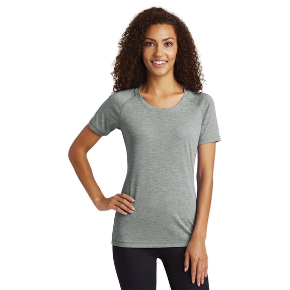 Sport Tek Women's Tri-Blend Wicking Scoop Neck Raglan Tee