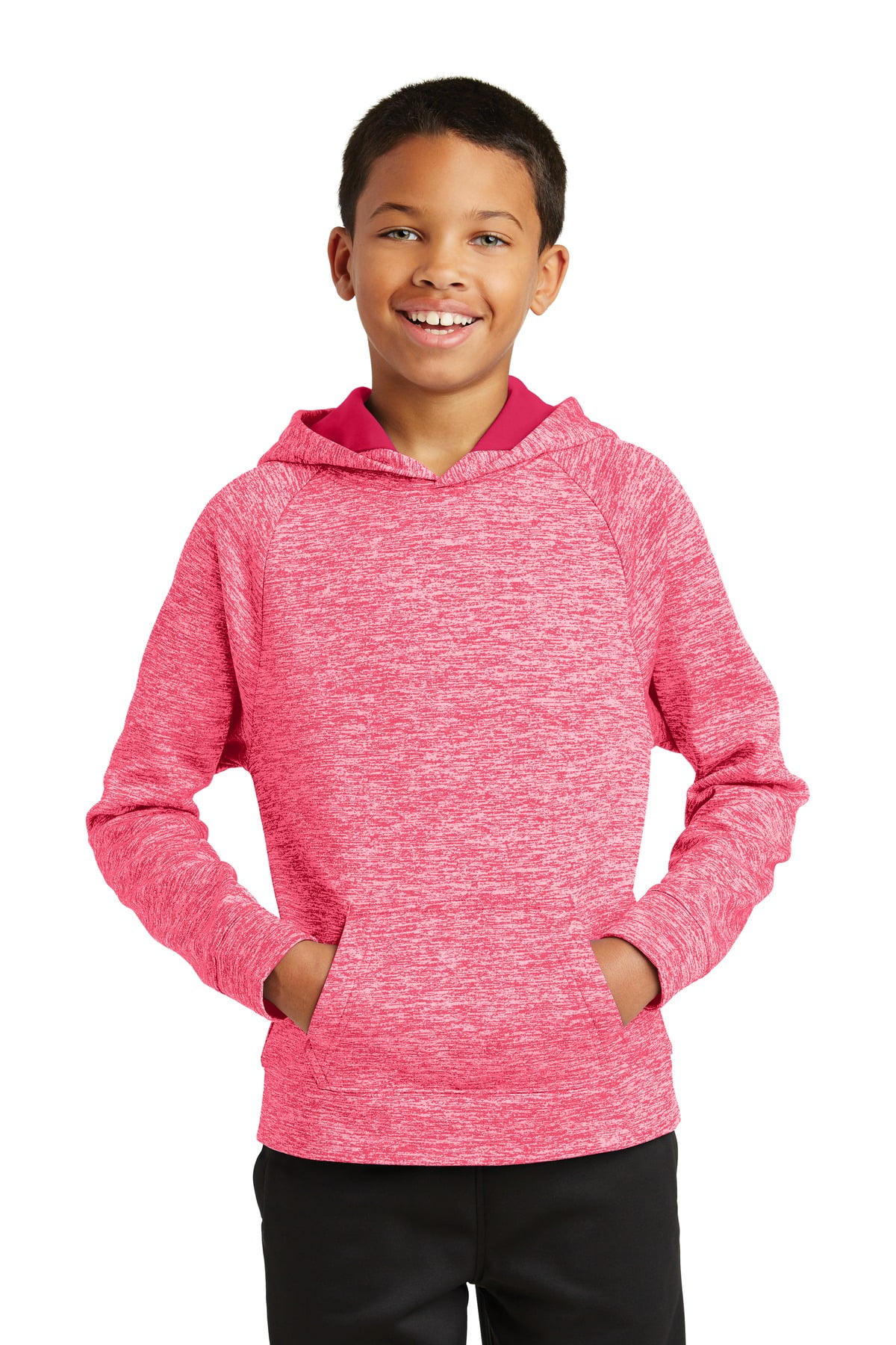 Sport Tek 1234563 Youth PosiCharge Electric Heather Fleece Hooded