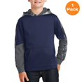 thumbnail image 1 of Sport-Tek YST231 Youth Sport-Wick Mineral Freeze Fleece Colorblock Hooded Pullover, True Navy/ Navy, M, Shop all kids, 1 of 1