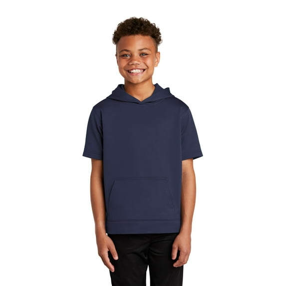 Sport Tek Teen Unisex Regular Plain Short Sleeves Pullover Navy Medium