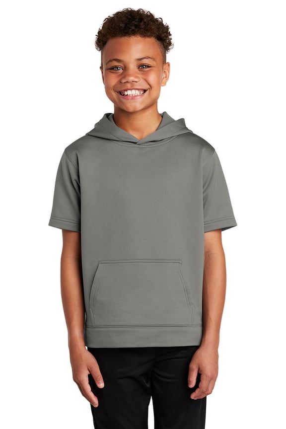 YST251 Youth Sport-Wick Fleece Short Sleeve Hooded Pullover