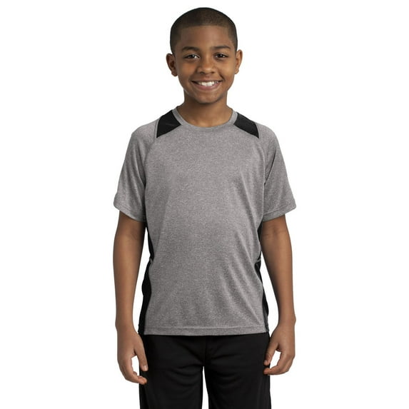 Sport-Tek YST361 Boys Colorblock Contender T-shirt - Vintage Heather/ Black - X-Small