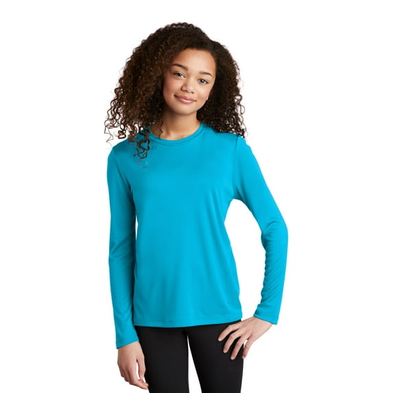 Sport-Tek YST420LS Youth Posi-UV Pro Long Sleeve Tee , Sapphire, XS