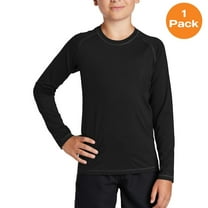 Sport-Tek YST470LS Youth Long Sleeve Rashguard Tee, Black, S, Home Page, Sports & Outdoors