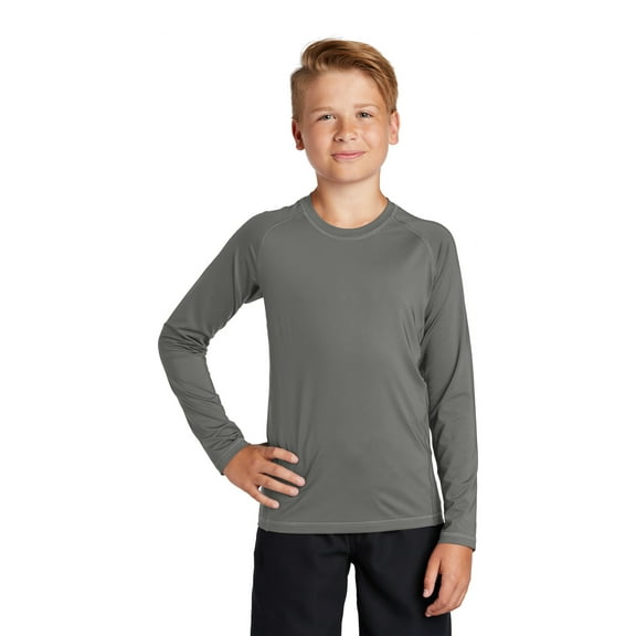Sport-Tek YST470LS Youth Long Sleeve Rashguard Tee, Rash Guards