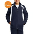 thumbnail image 1 of Sport-Tek YST60 Youth Colorblock Raglan Jacket , True Navy/White, XL, Young Adult Coats, 1 of 1