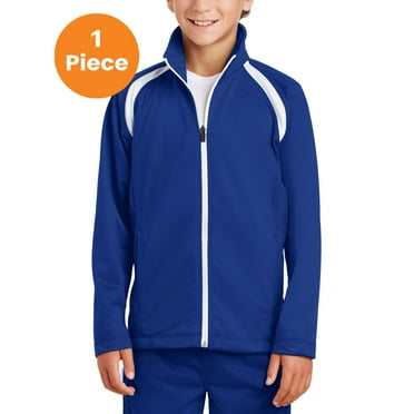 Sport-Tek YST90 Youth Tricot Track Jacket, True Royal/White, XL, Girls Coats and Jackets