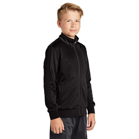 Sport-Tek YST94 Youth Full-Zip Tricot Track Jacket , Boys Hiking Clothing