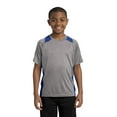 thumbnail image 1 of Sport-Tek Youth Heather Colorblock Contender Tee-L (Vintage Heather/ True Royal), 1 of 5
