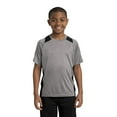 thumbnail image 1 of Sport-Tek Youth Heather Colorblock Contender Tee-M (Vintage Heather/ Black), 1 of 5