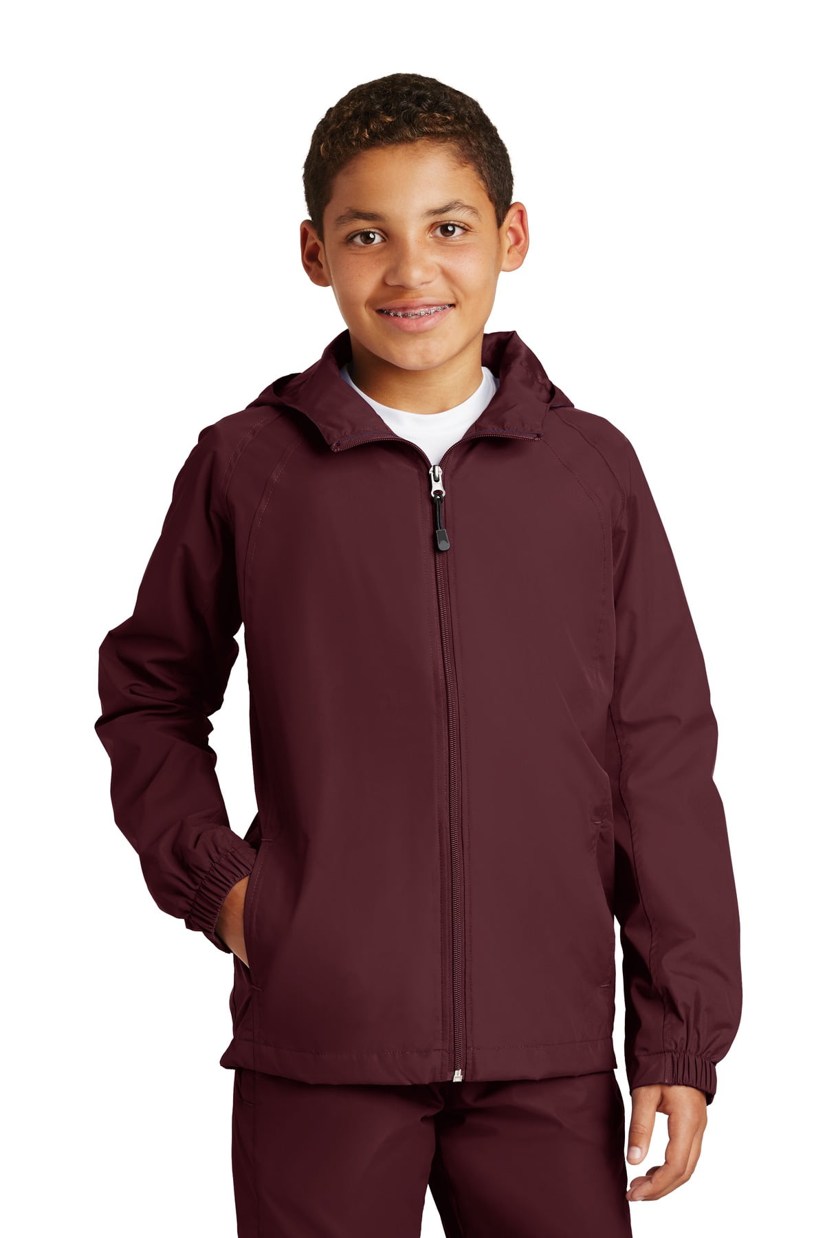 Hooded Raglan Jacket Sport-Tek® Youth Hooded Raglan Jacket. YST73 - Walmart.com