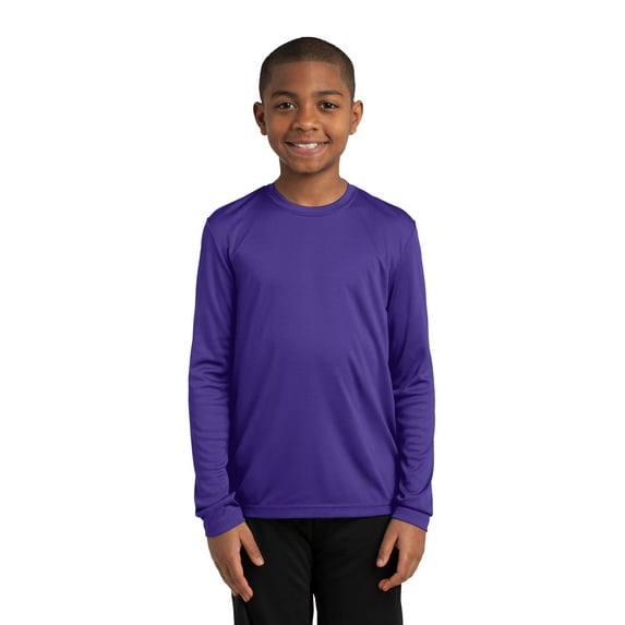 Sport-Tek Youth Long Sleeve PosiCharge Competitor Tee-L (Purple)