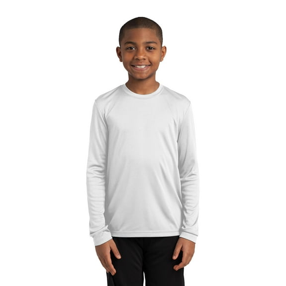 Sport-Tek Youth Long Sleeve PosiCharge Competitor Tee-S (White)