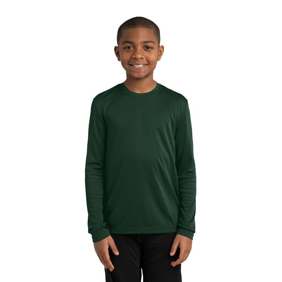 Sport-Tek Youth Long Sleeve PosiCharge Competitor Tee-XL (Forest Green)