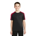 thumbnail image 1 of Sport-Tek Youth PosiCharge Competitor Sleeve Blocked Tee-S (Black/ True Red), 1 of 6