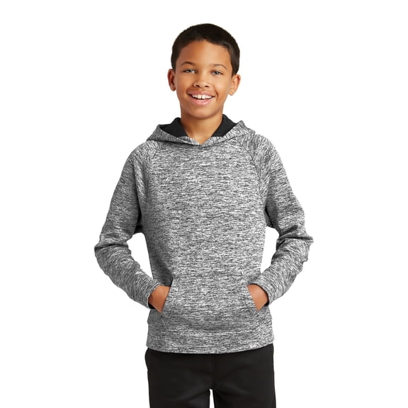 Sport-Tek Youth PosiCharge Electric Heather Fleece Hooded Pullover. YST225