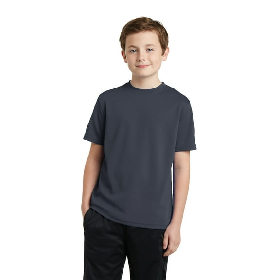 Sport-Tek Youth PosiCharge RacerMesh Tee-L (Graphite Grey)