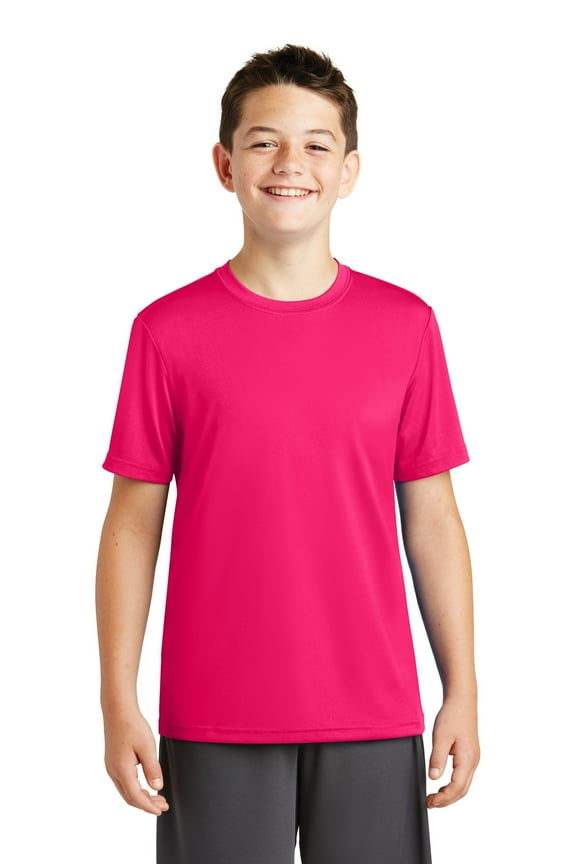 Youth PosiCharge Tough Tee-L (Pink Raspberry)
