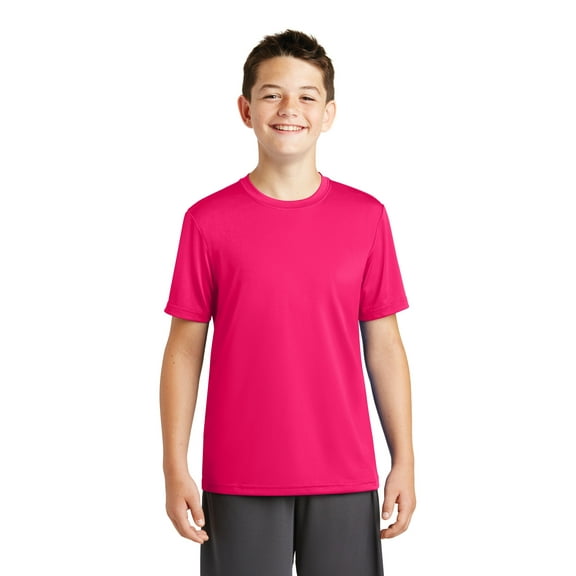 Sport-Tek Youth PosiCharge Tough Tee-M (Pink Raspberry)