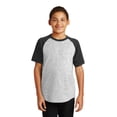 thumbnail image 1 of Sport-Tek Youth Short Sleeve Colorblock Raglan Jersey-XL (Heather Grey/ Black), 1 of 6