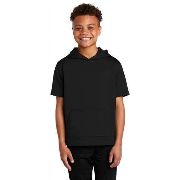 Sport-Tek Ãƒâ€šÃ‚Â® Youth Sport-Wick Ãƒâ€šÃ‚Â® Fleece Short Sleeve Hooded Pullover. YST251