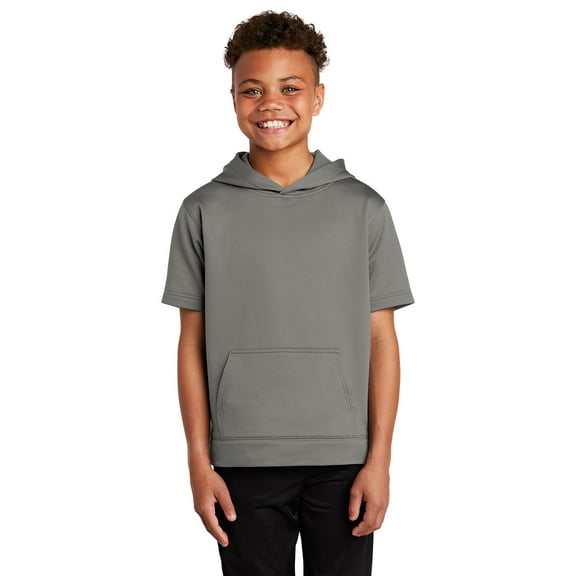 Sport-Tek ® Youth Sport-Wick ® Fleece Short Sleeve Hooded Pullover. YST251