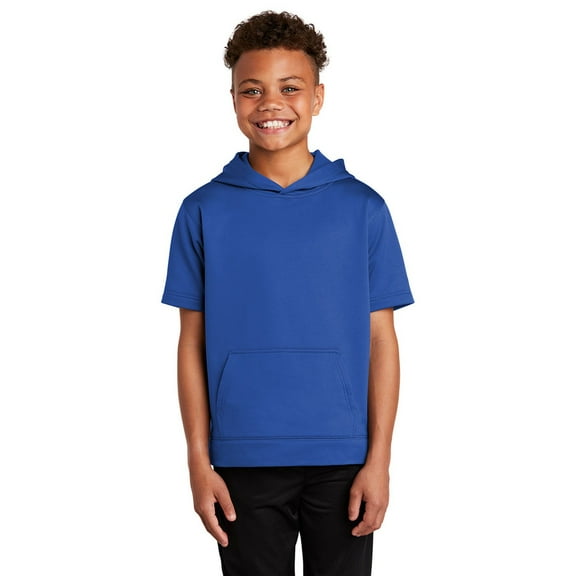 Sport-Tek YST251 Youth Sport-Wick Fleece Short Sleeve Hooded Pullover