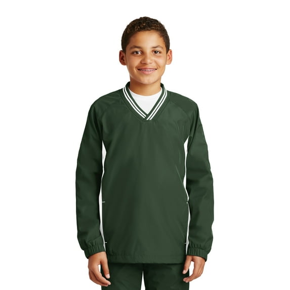Sport-Tek Youth Tipped V-Neck Soft Wind Shirt