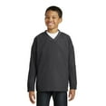 thumbnail image 1 of Sport-Tek Youth V Neck Raglan Wind Shirt-S (Graphite Grey), 1 of 6